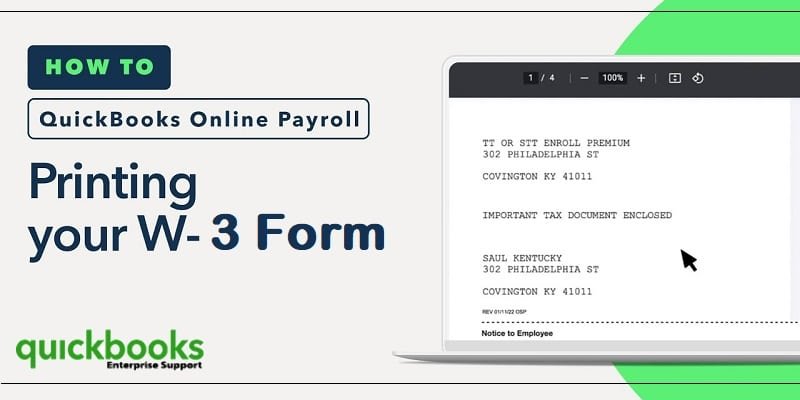 Print W-3 Form in QuickBooks Desktop and Online - Featuring Image
